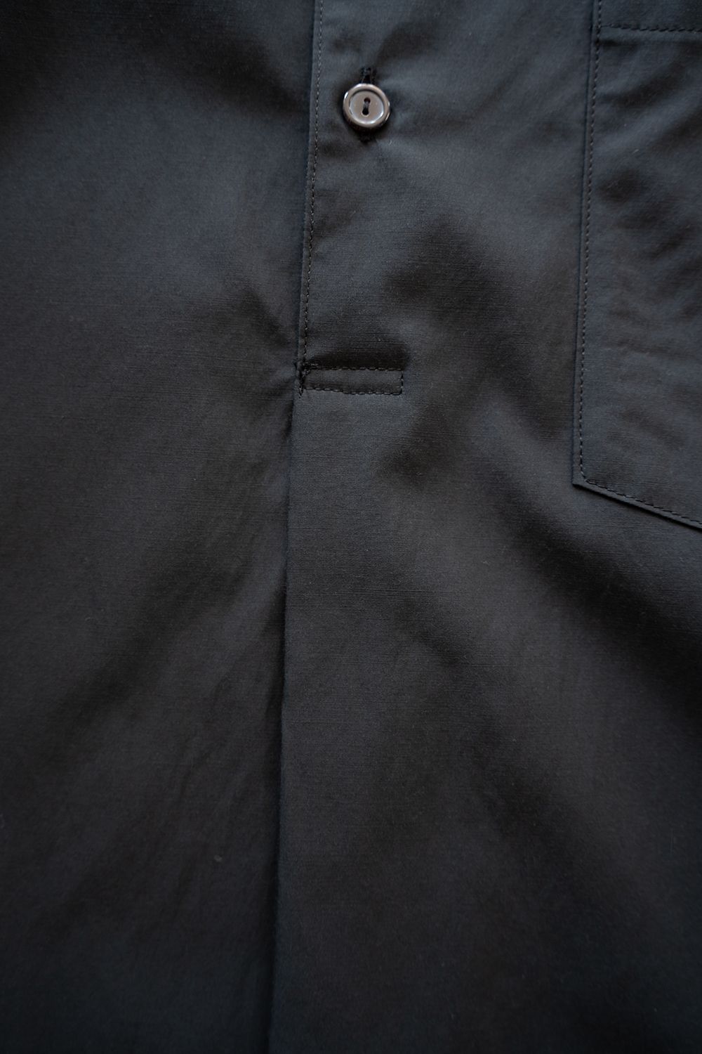 【26SS】キュプラ×コットンプルオーバーシャツ(INK BLACK)