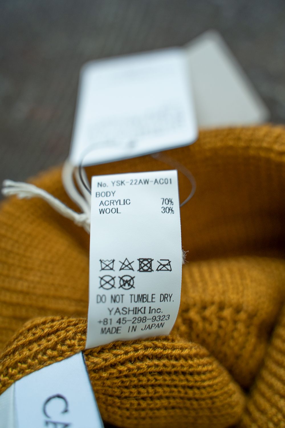 【22AW】Yagasuri Knit Cap(MUSTARD)