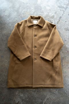 【ラスト1点】【21AW】Super100'sウールステンカラーコート(TOBACCO)
