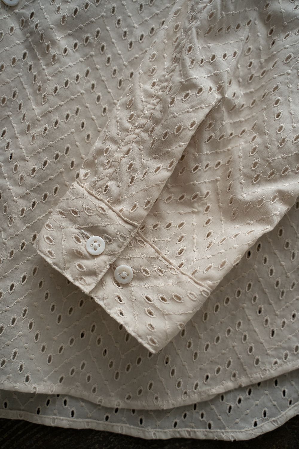 【ラスト1点】【24SS】Lawn Lace Shirt/ローンレースシャツ(ECRU)