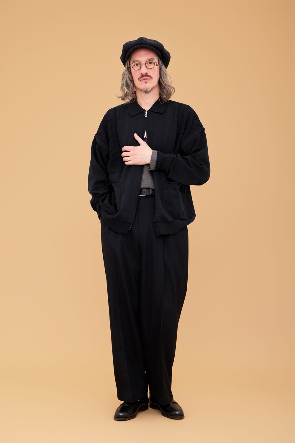 【26AW】Akiyo Zip Cardigan(BLACK)