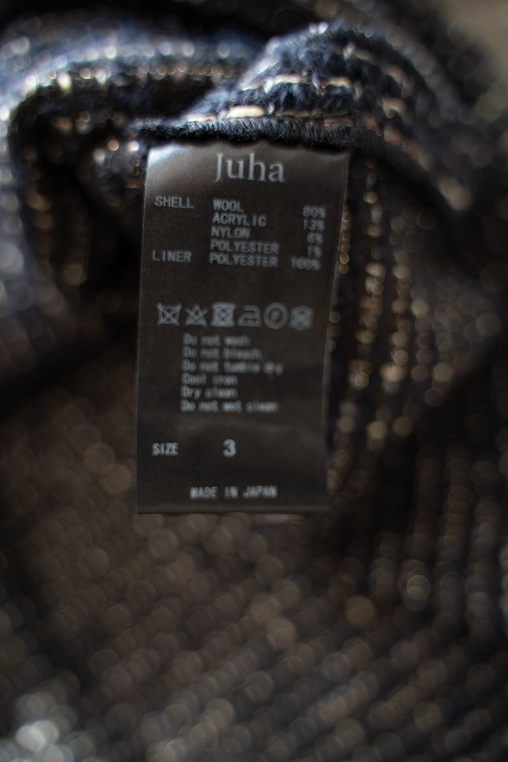 【ラスト1点】【24AW】Loop Tweed Short Jacket/ループツイードショートジャケット(BLACK)