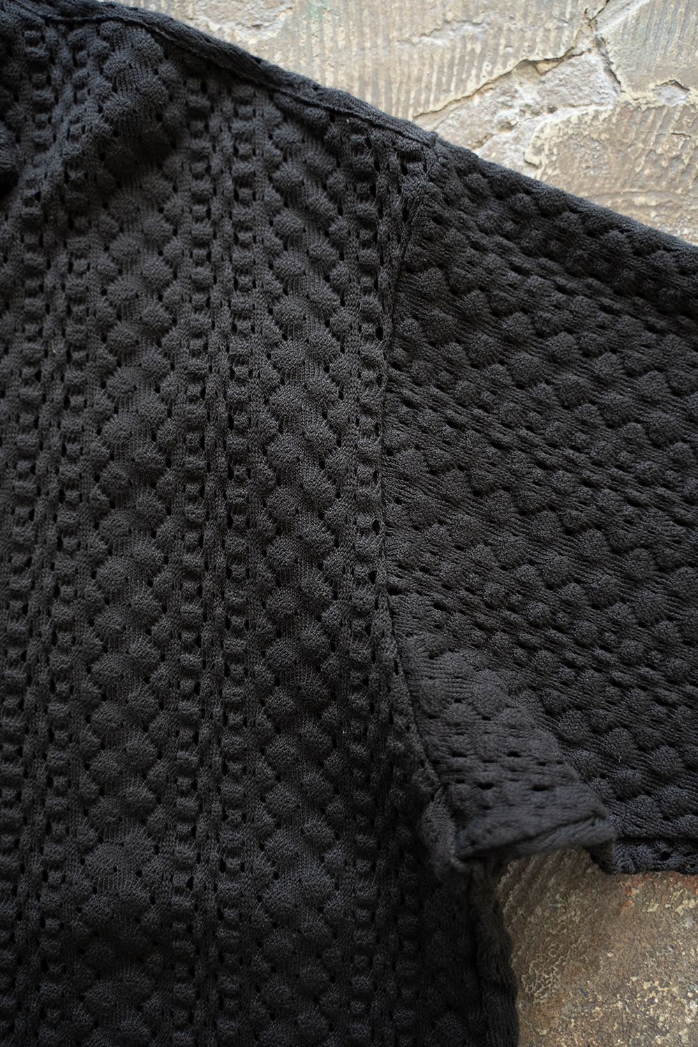 【ラスト1点】【24SS】Barfuss Knit H/S Shirt/バルファスニットハーフスリーブシャツ(BLACK)