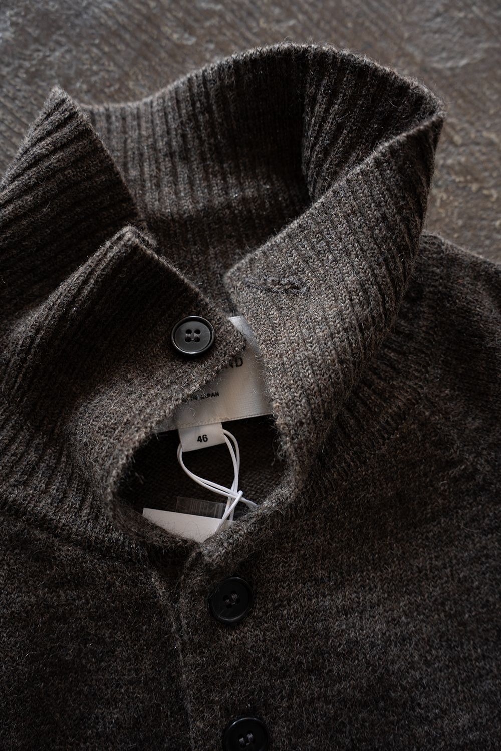 【26AW】モヘア混10Gニットポロ(ASH BROWN)