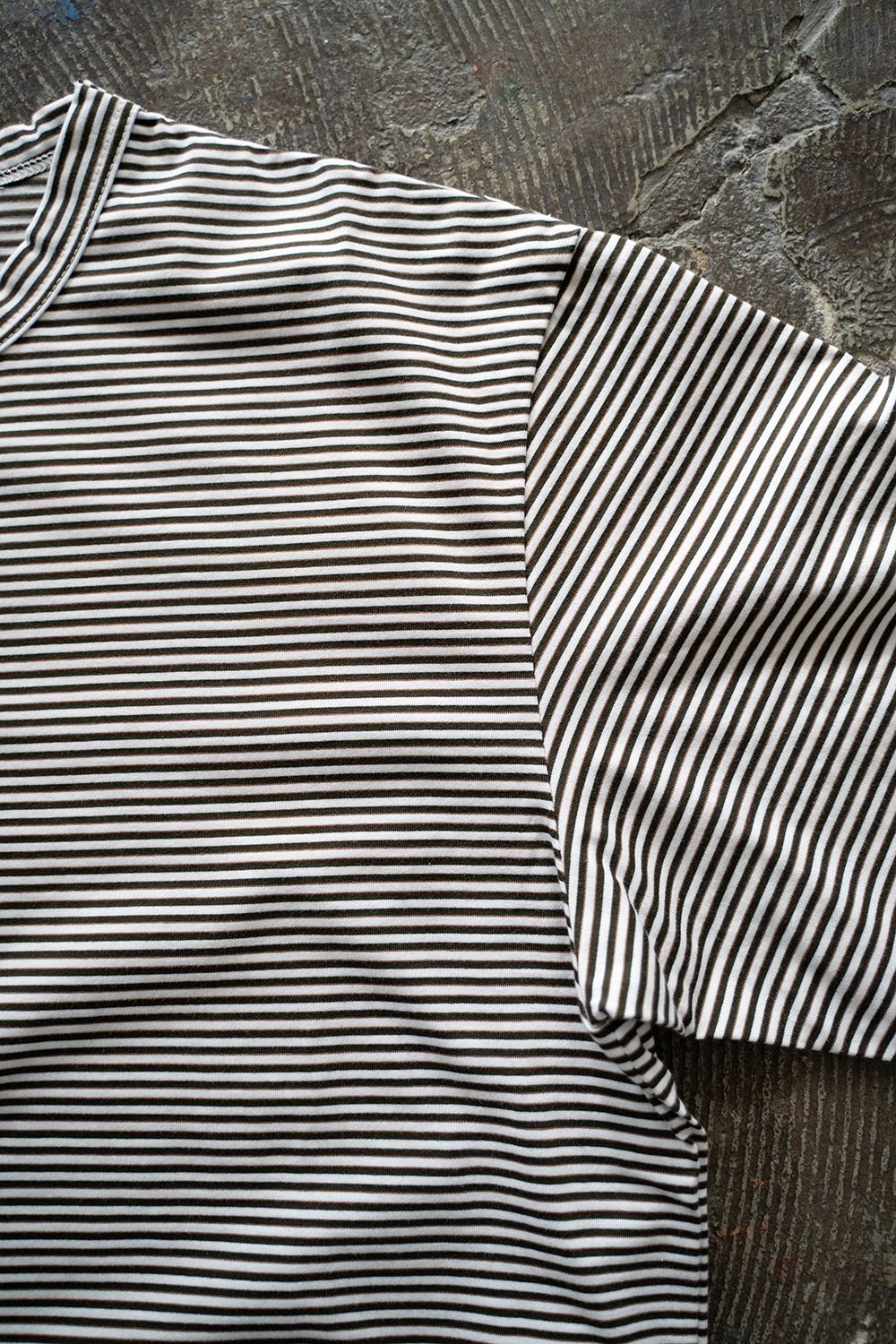 【ラスト1点】【25SS】ボーダーTシャツ(WHITE×OLIVE)