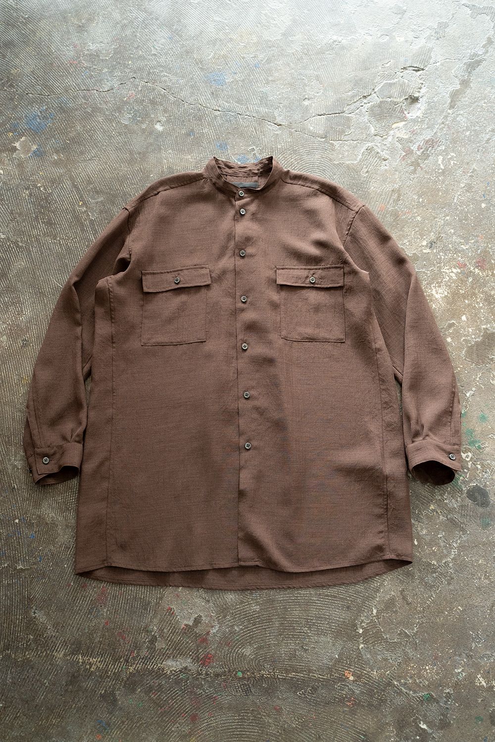 juha - 【ラスト1点】【22SS】Sheer Band Collar Shirt/シアーバンド