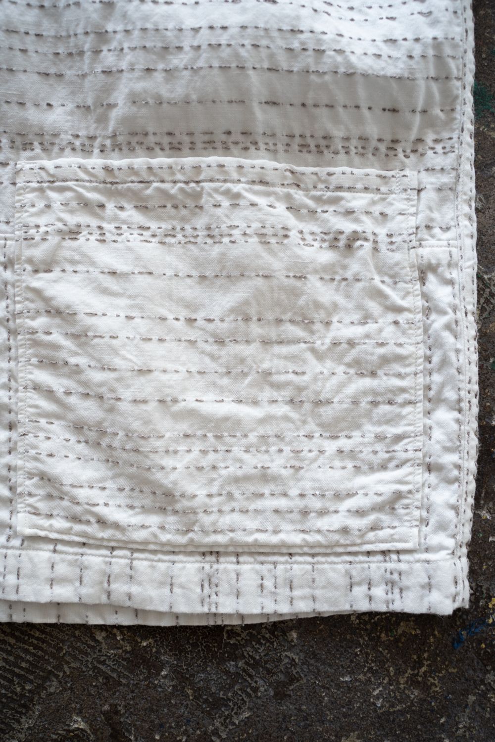 【ラスト1点】薄手刺し子織ジャケット(白)