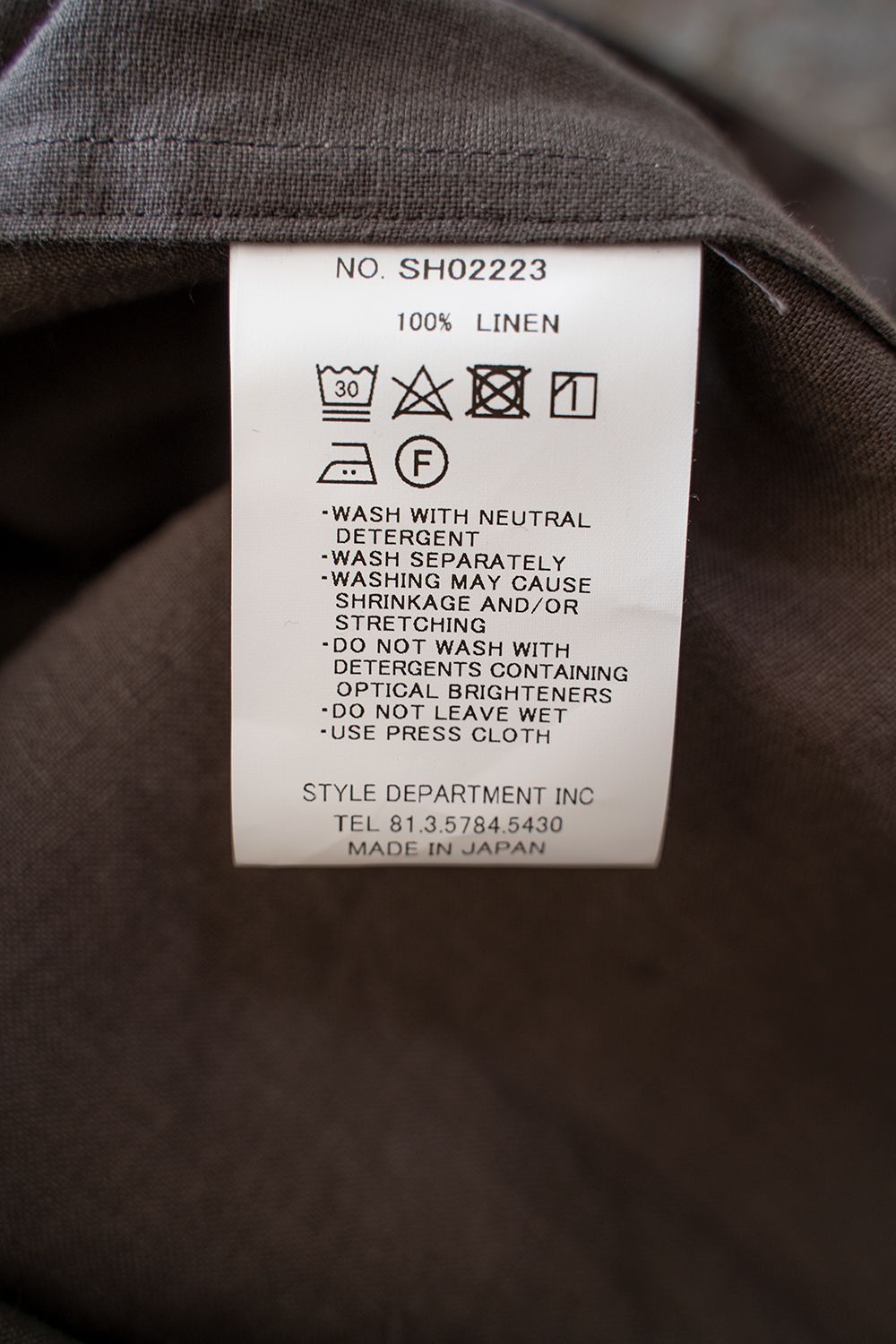 【ラスト1点】【22AW】リネンオックスシャツ(BROWN)