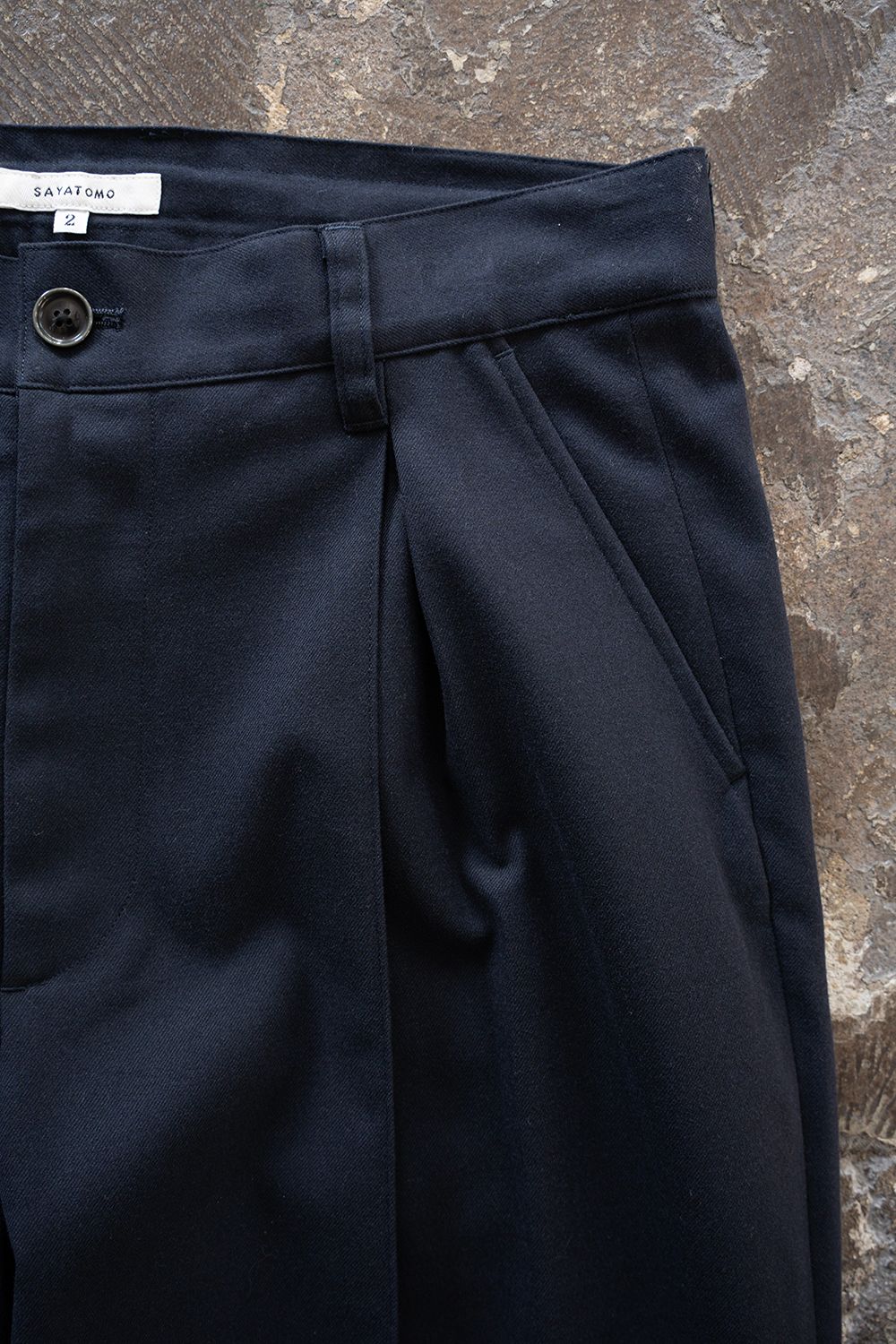 【26AW】2-Tack Wide Slacks/2タックワイドスラックス(NAVY)