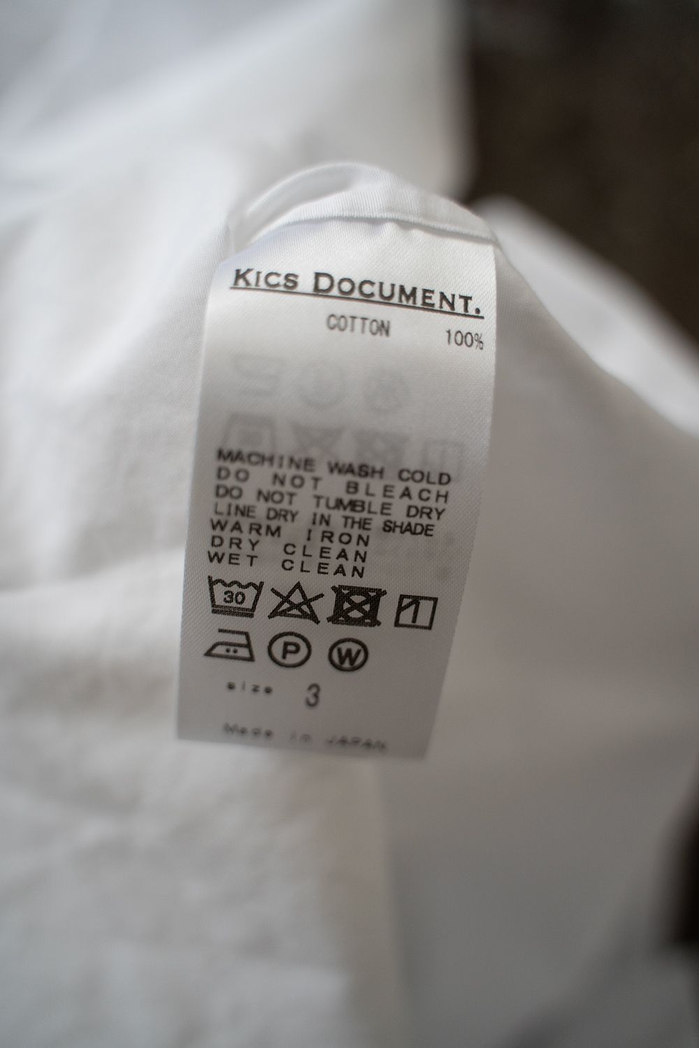 【24SS】Fine Cotton Tab Collar Shirt/ ファインコットンタブカラーシャツ(WHITE)