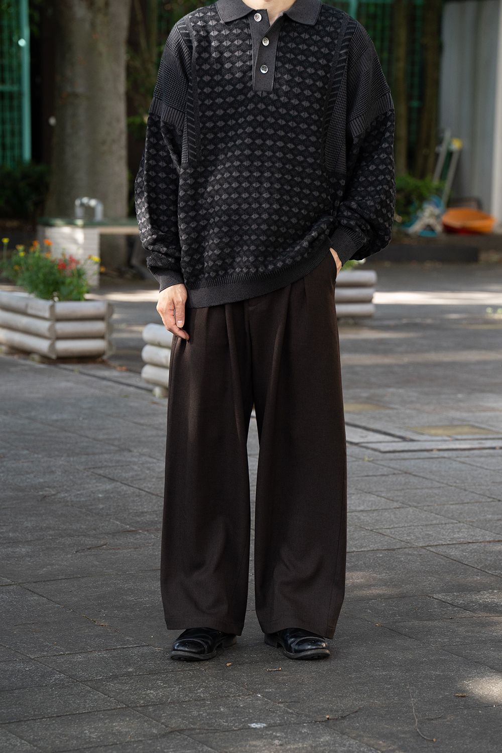 【25AW】Rikka Knit Polo(BLACK)