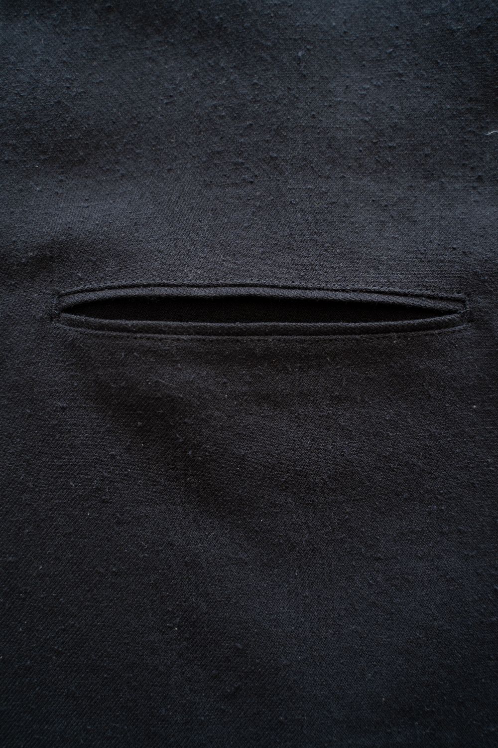 【ラスト1点】【25AW】極小襟コットン×シルクネップシャツ(BLACK NAVY)