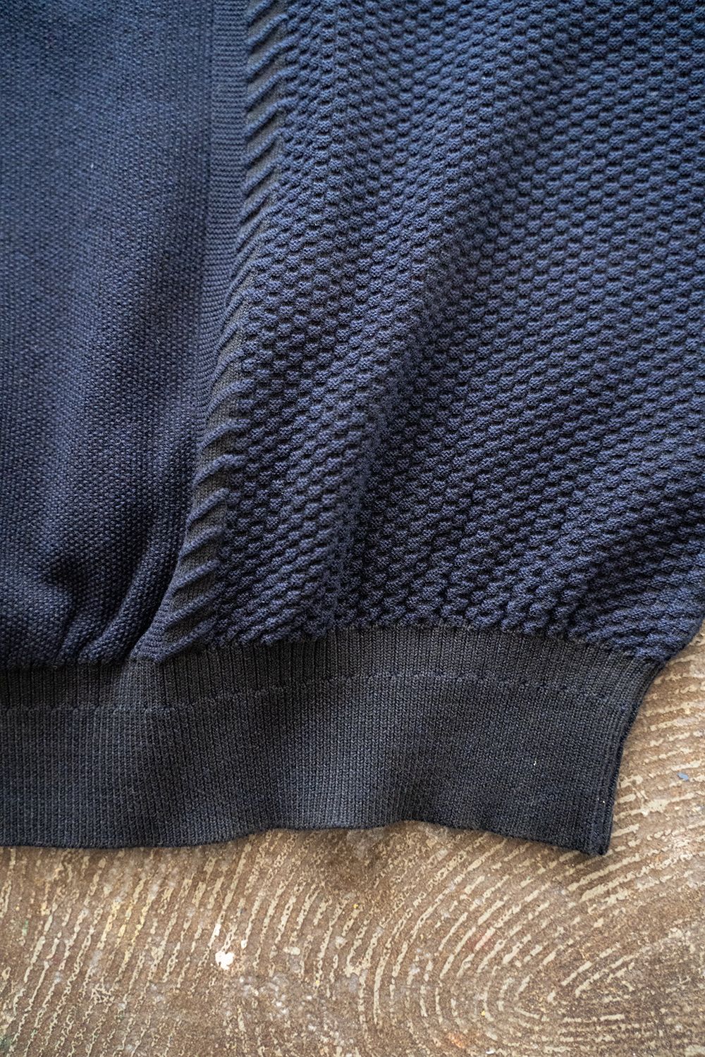 YASHIKI - 【ラスト1点】【23SS】Tsubomi Knit Polo(NAVY) | Salty