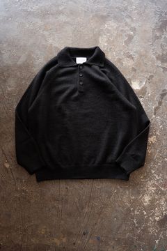 【26AW】モヘア混10Gニットポロ(BLACK)