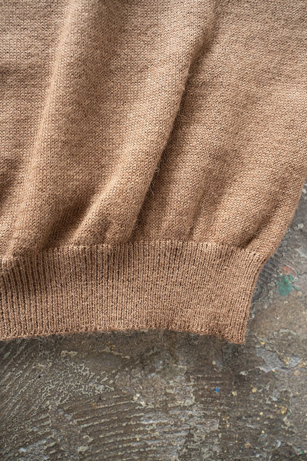 【ラスト1点】【22AW】アルパカ×ラミークルーネックニット(BROWN)