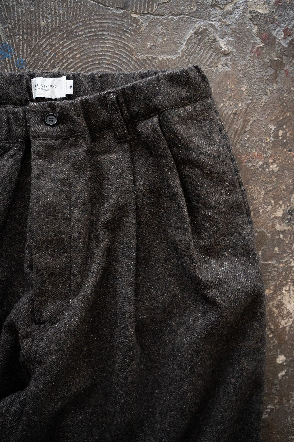 【25AW】5者混ネップツイードスラックス(BROWN)