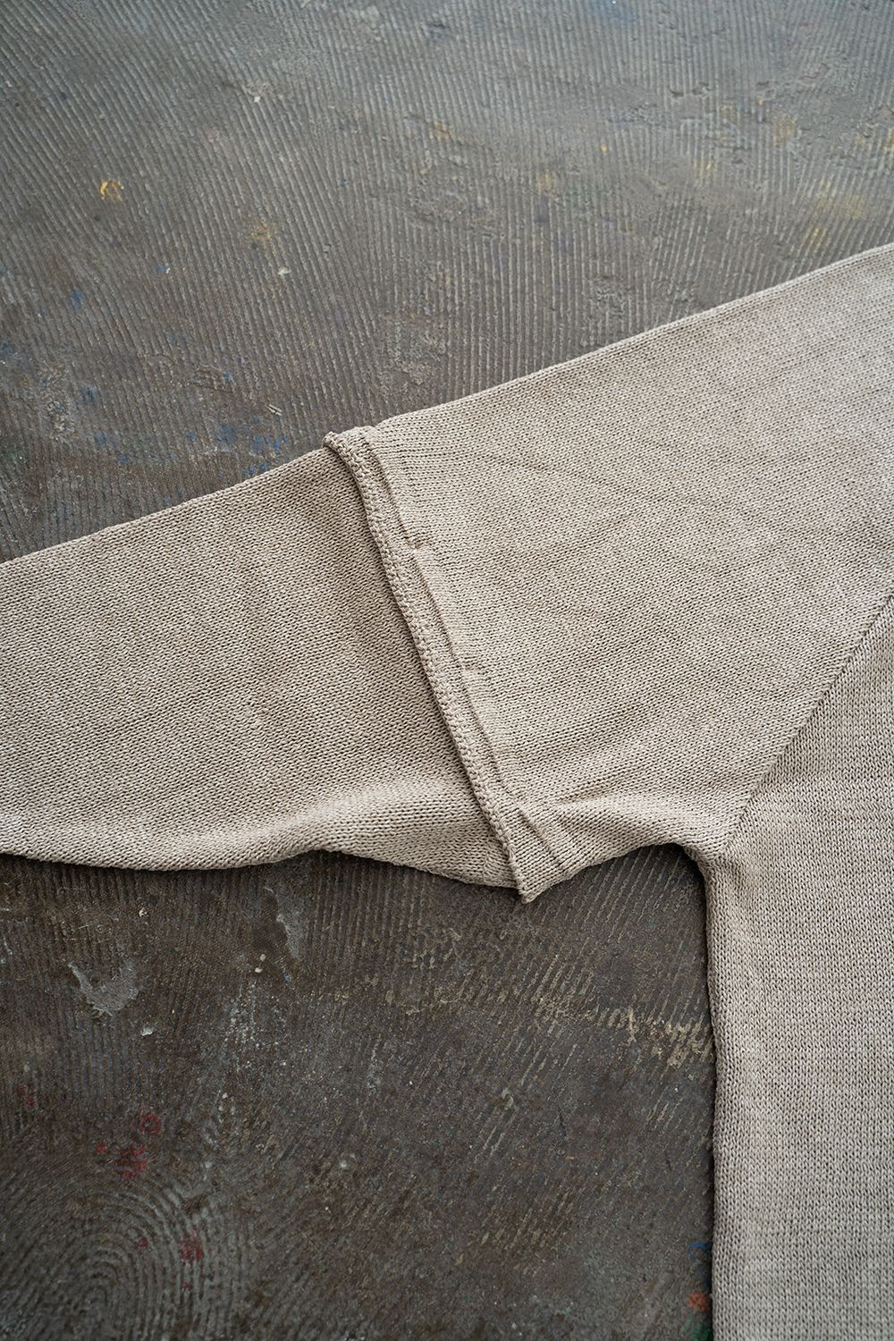 【ラスト1点】2Way Roll Neck Knit Pullover/和紙混2WAYロールネックニット(GREIGE)