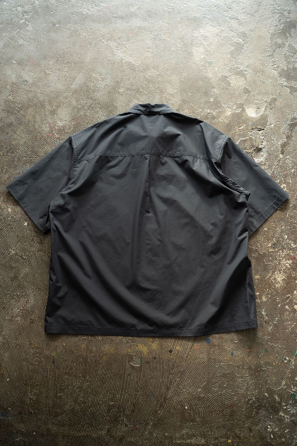 【ラスト1点】【25SS】コットンシルク半袖シャツ(CHARCOAL)