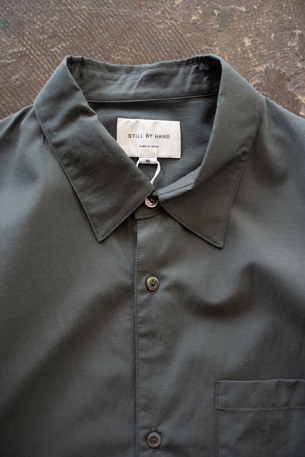 【26SS】キュプラ×コットンプルオーバーシャツ(BLUE GREY)