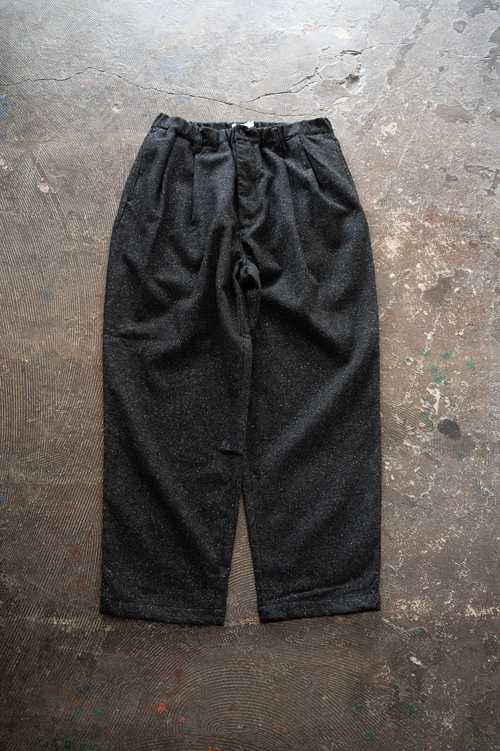 【25AW】5者混ネップツイードスラックス(CHARCOAL)