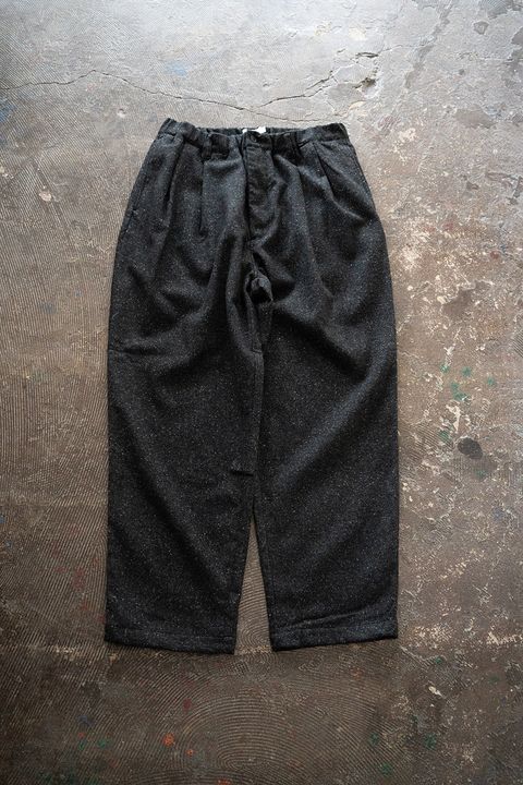 【25AW】5者混ネップツイードスラックス(CHARCOAL)