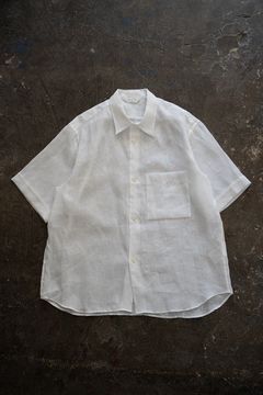【ラスト1点】【23SS】半袖リネンレギュラーカラーシャツ(WHITE)