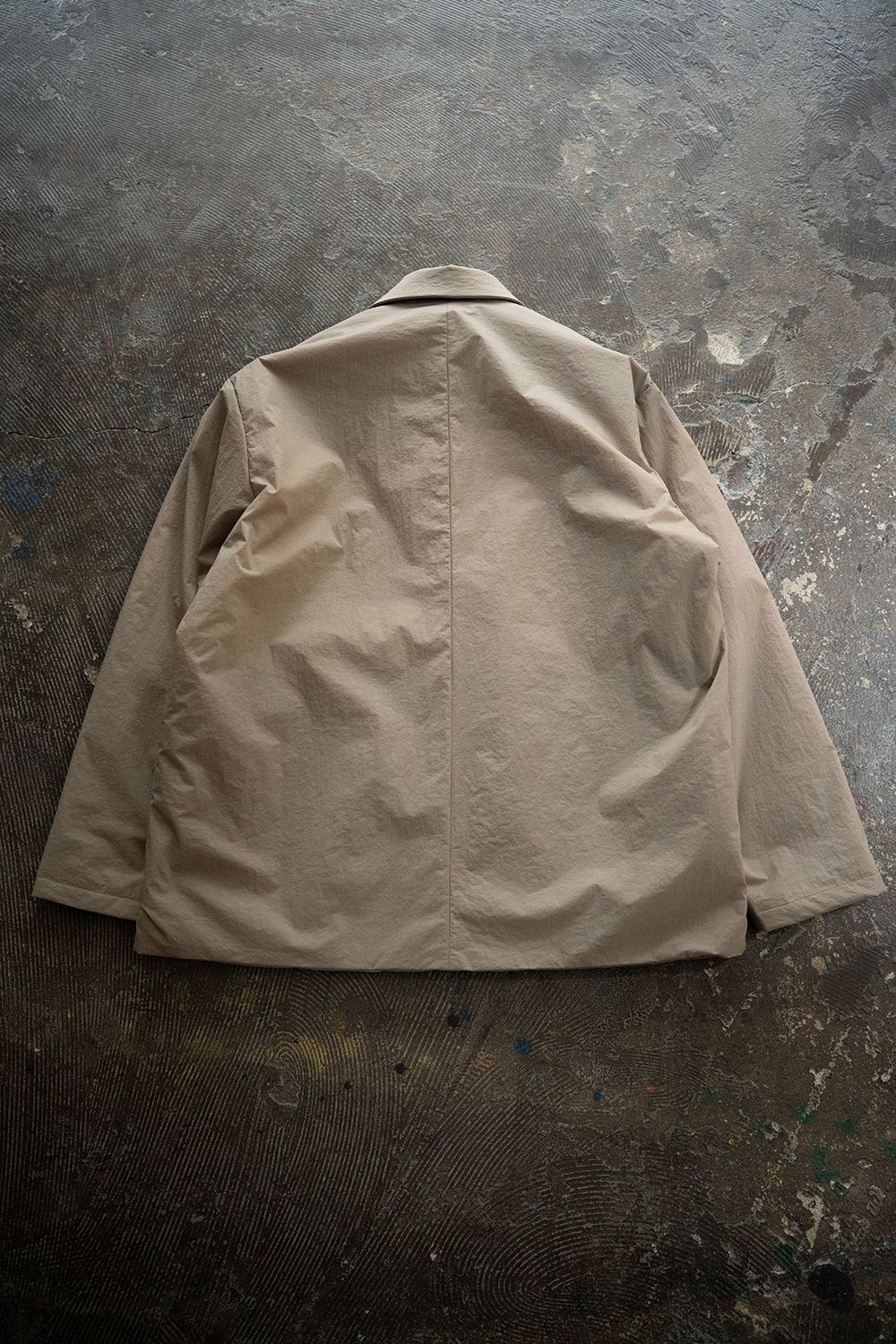 【25AW】シンサレートオープンカラーシャツブルゾン(GREIGE)