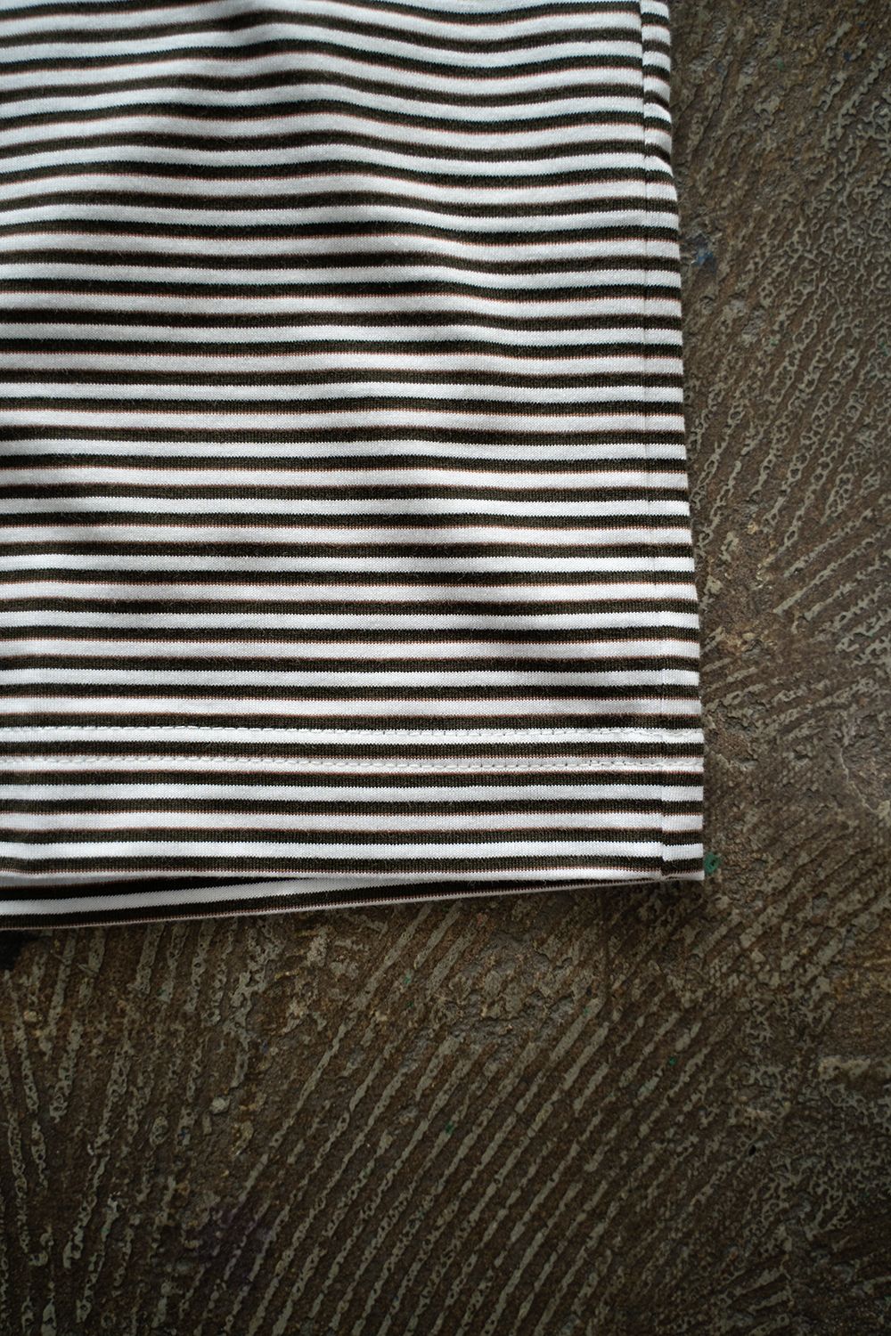 【ラスト1点】【25SS】ボーダーTシャツ(WHITE×OLIVE)
