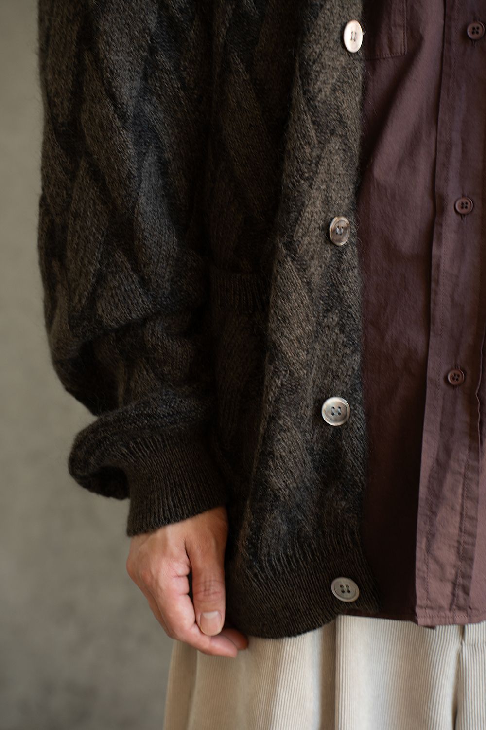 【26AW】Ochiba Mohair Cardigan(OLIVE)