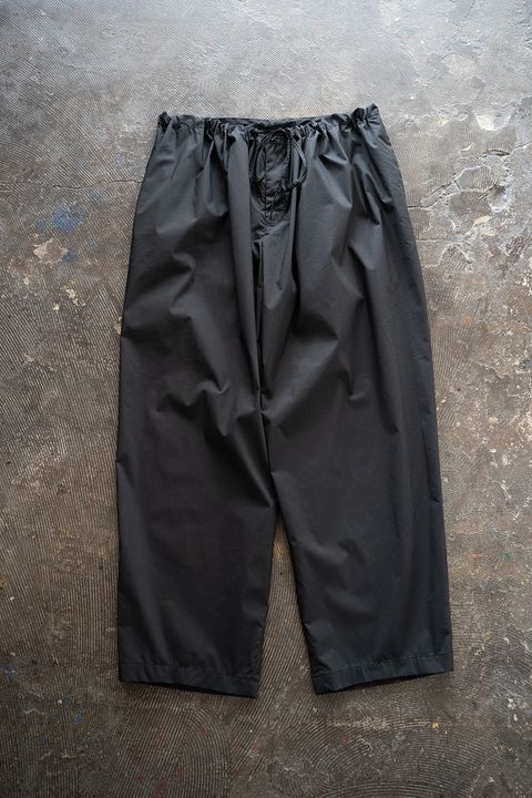 【26SS】T400 T/C Type-W Gathered Pants/T400 T/C タイプライターギャザードパンツ(BLACK)