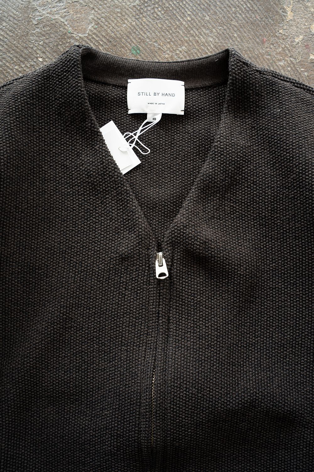 【26AW】10Gニットジップカーディガン(BROWN CHARCOAL)