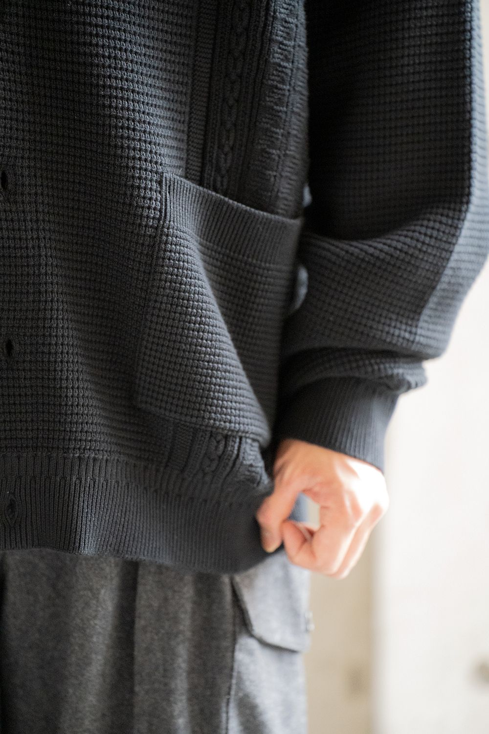 【ラスト1点】【22AW】Yukisora Cardigan(BLACK) - 0