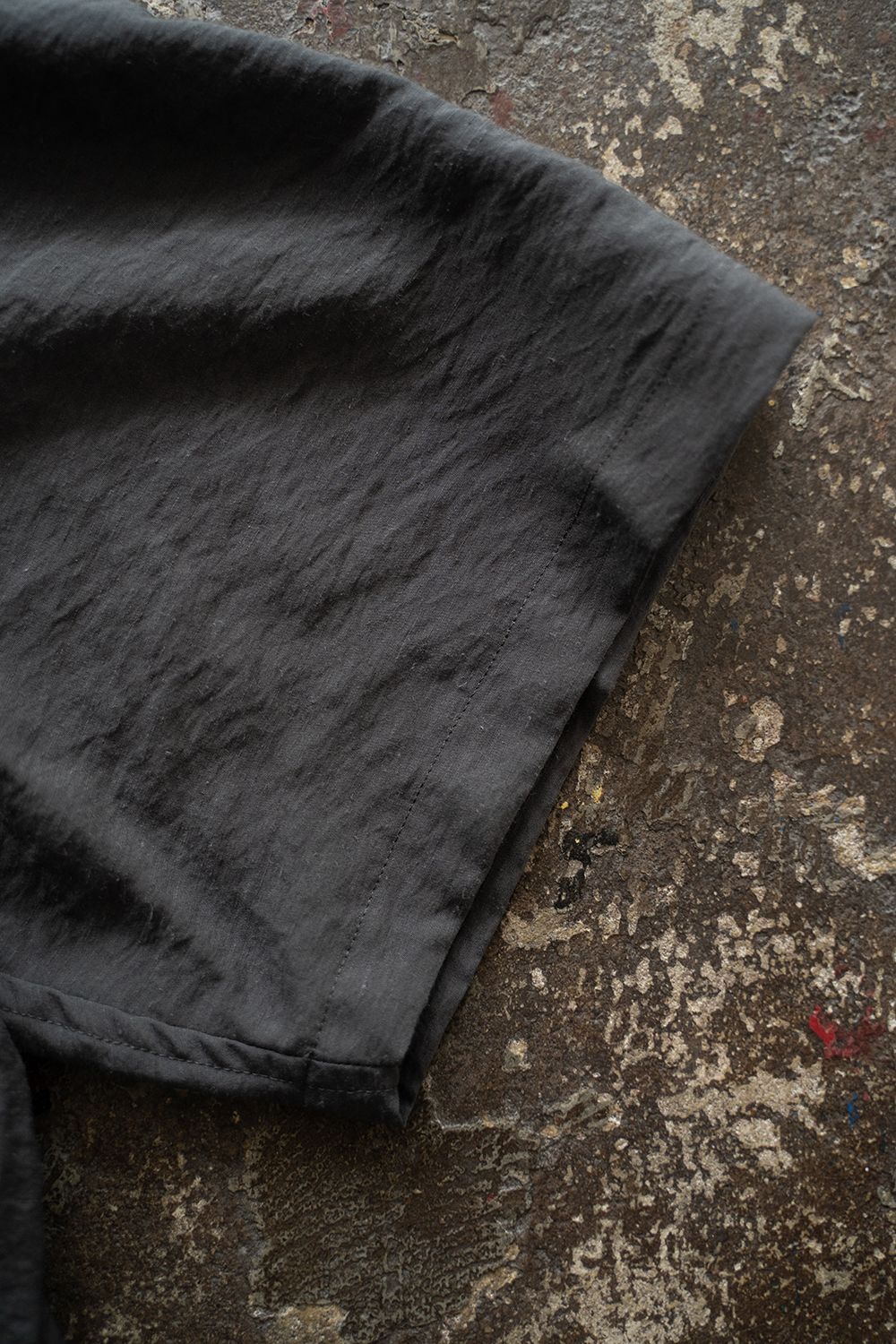 【ラスト1点】【25SS】レーヨン×リネン半袖スキッパーシャツ(GRAY)