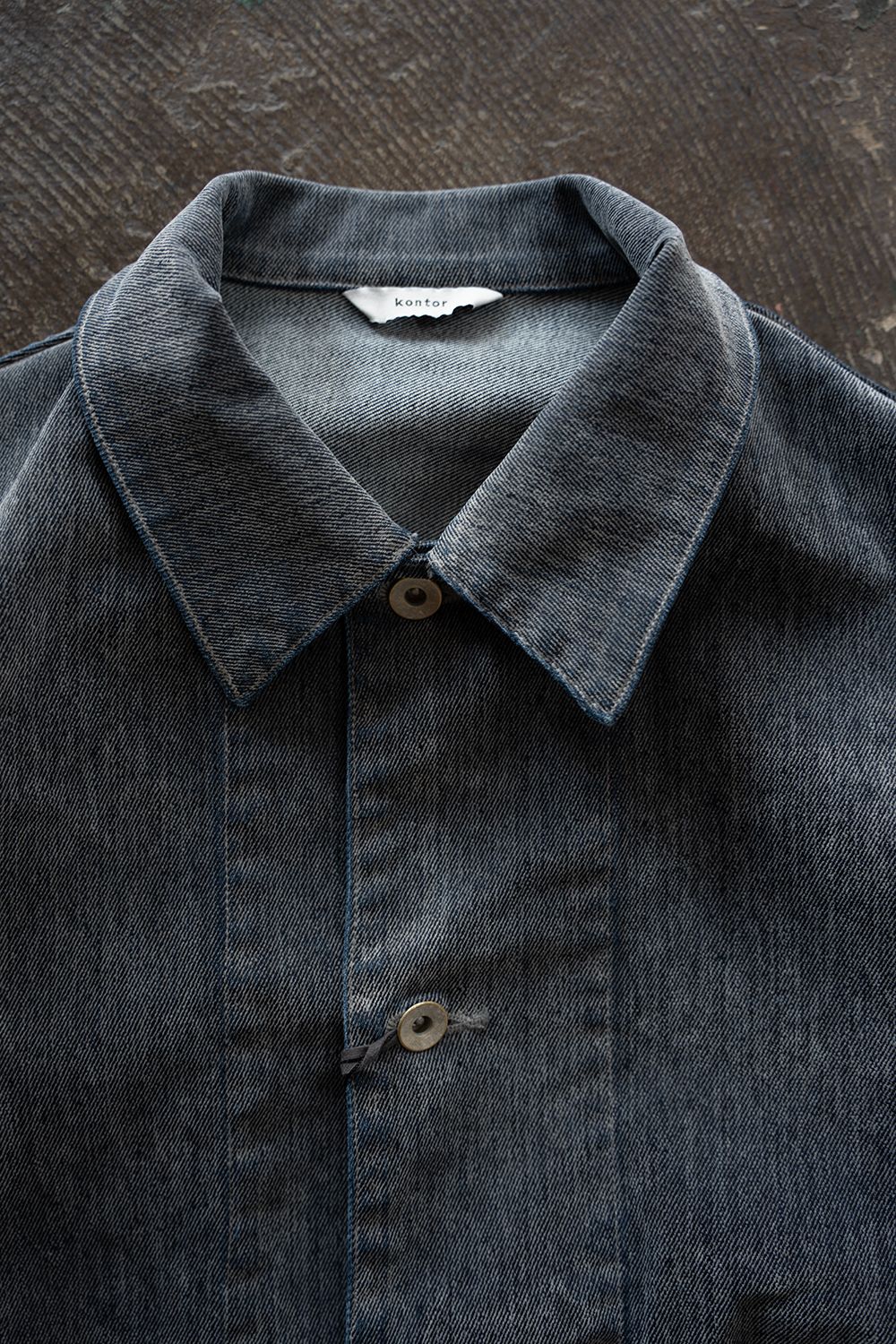 【26AW】Washed Flocked Denim Jacket(FADED GRAY)