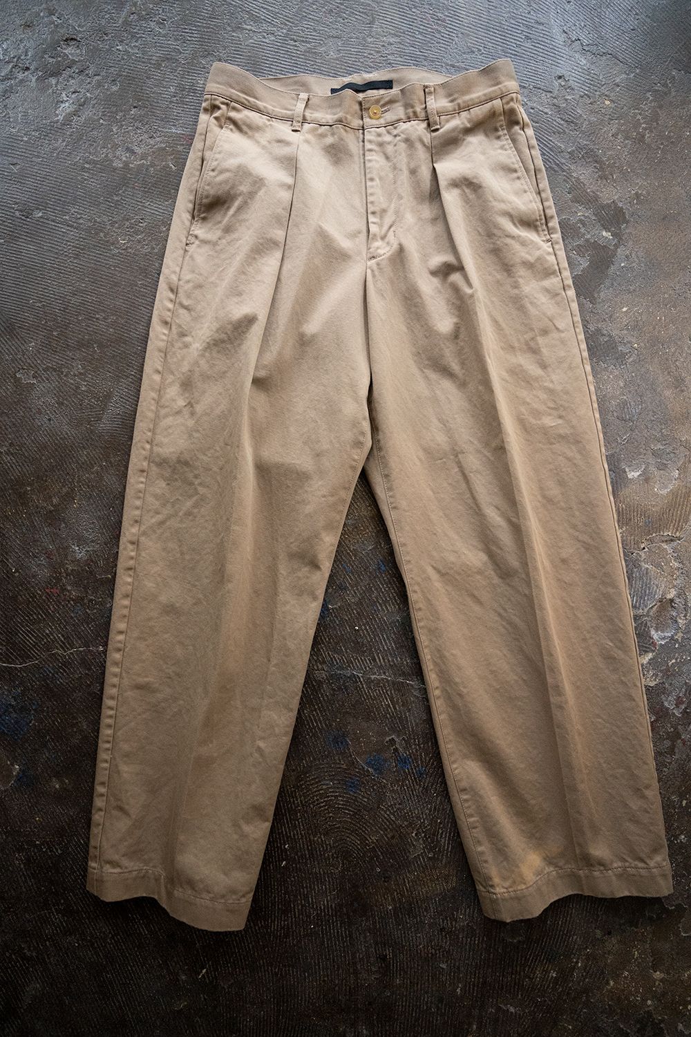 【ラスト1点】【20AW】Cotton Chino Tuck Pants/コットンチノタックパンツ(BEIGE) - 2