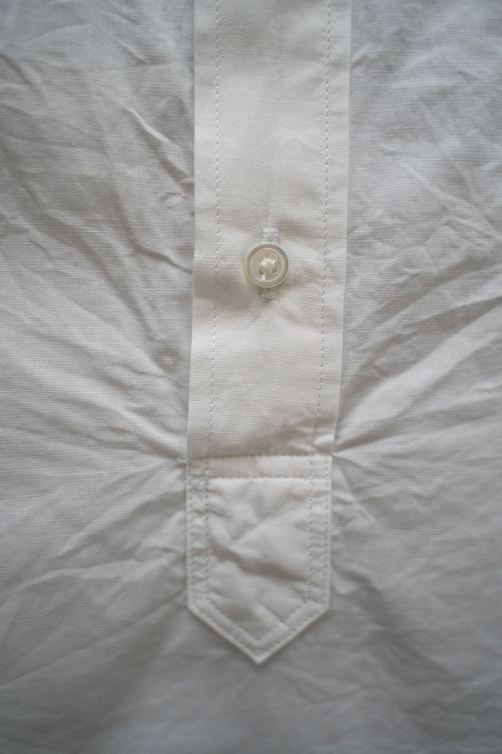 【ラスト1点】【24SS】ラミー混バンドカラープルオーバーシャツ(WHITE)