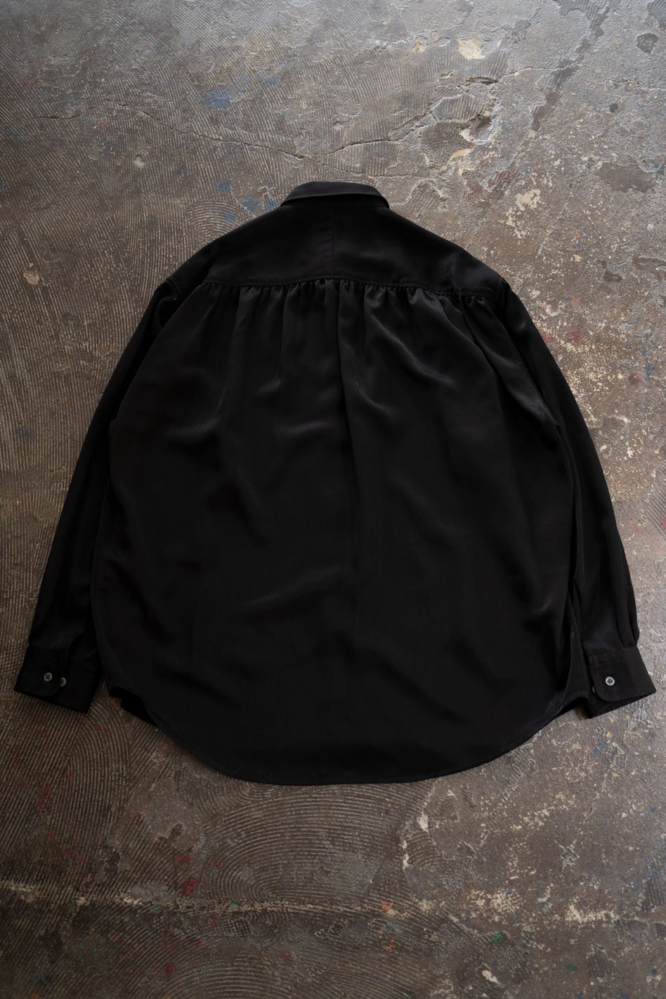 【26AW】Hush Gather L/S Shirt/ハッシュギャザーロングスリーブシャツ(BLACK)