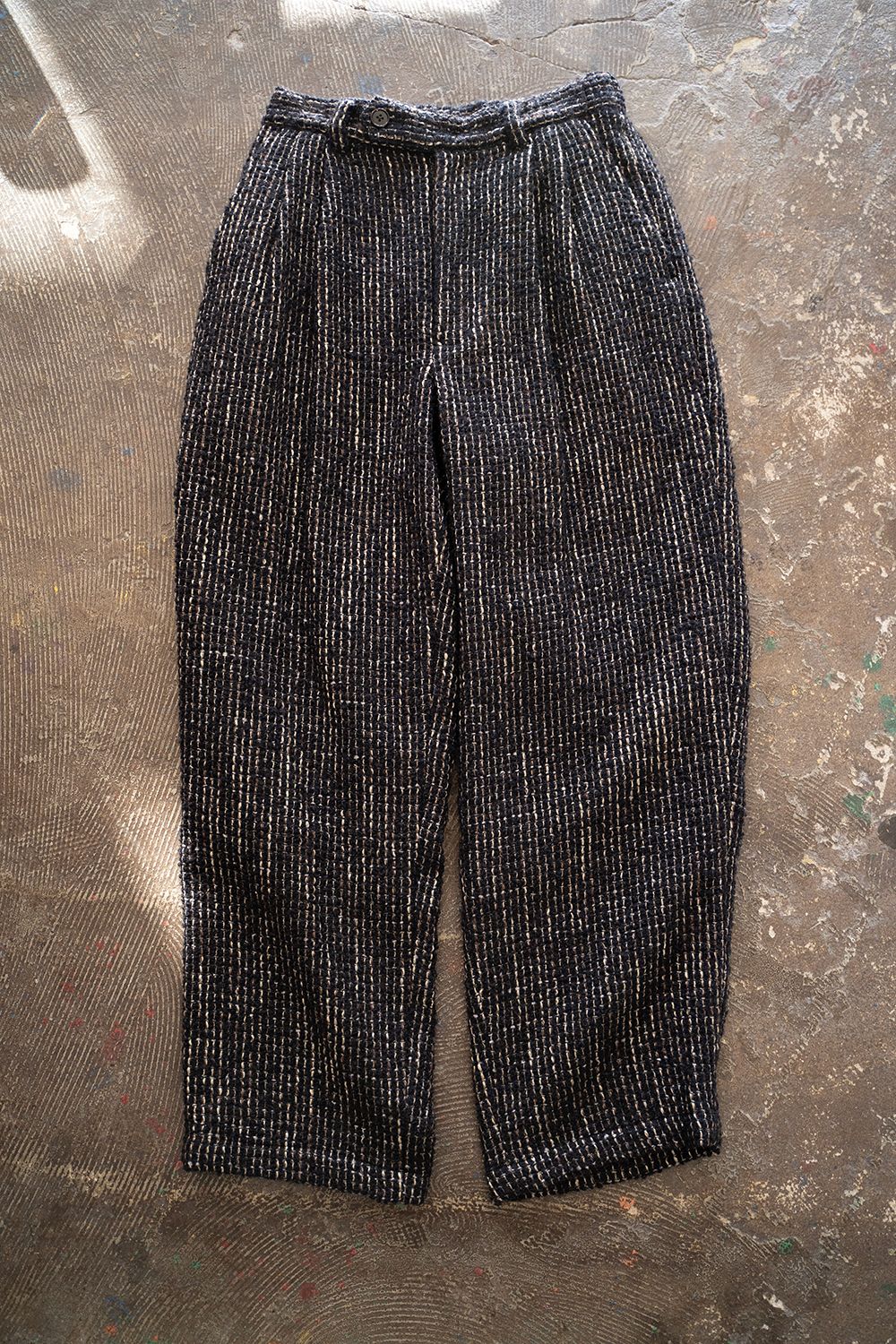 【ラスト1点】【24AW】Loop Tweed Tapered Pants/ループツイードテーパードパンツ(BLACK)