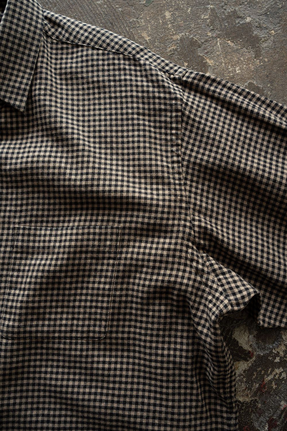 【26AW】Cotton Wool Check Shirts(BEIGE×BLACK CHECK)