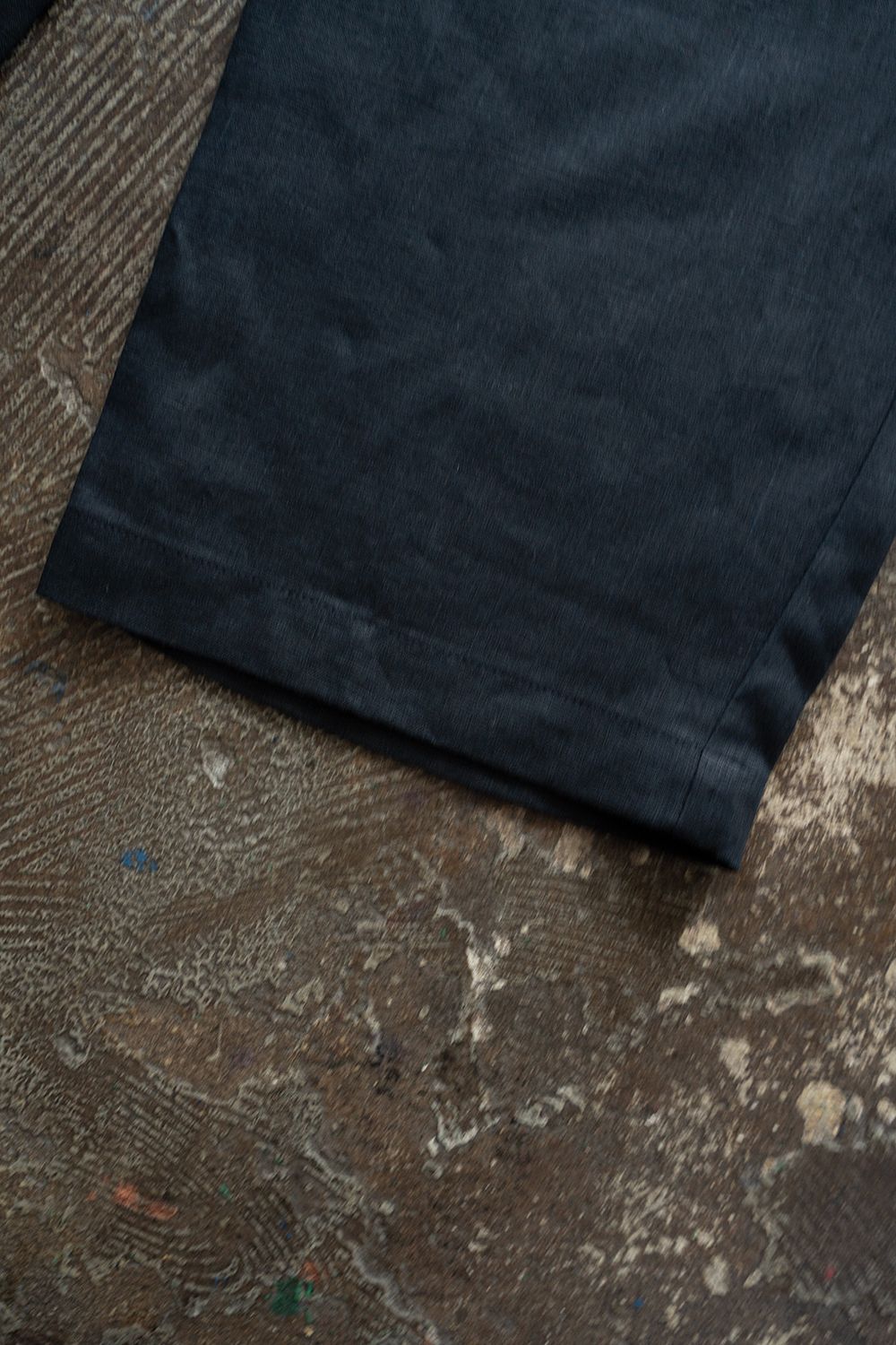 【26SS】リネン2タックテーパードパンツ(DARK NAVY)