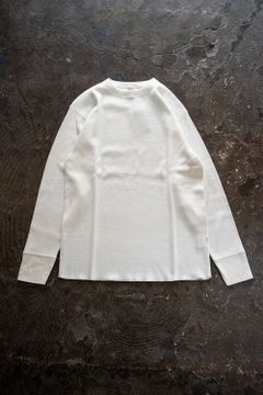 【ラスト1点】【22SS】スビンコットンワッフル(ハニカムメッシュ)ロンT(OFF WHITE)