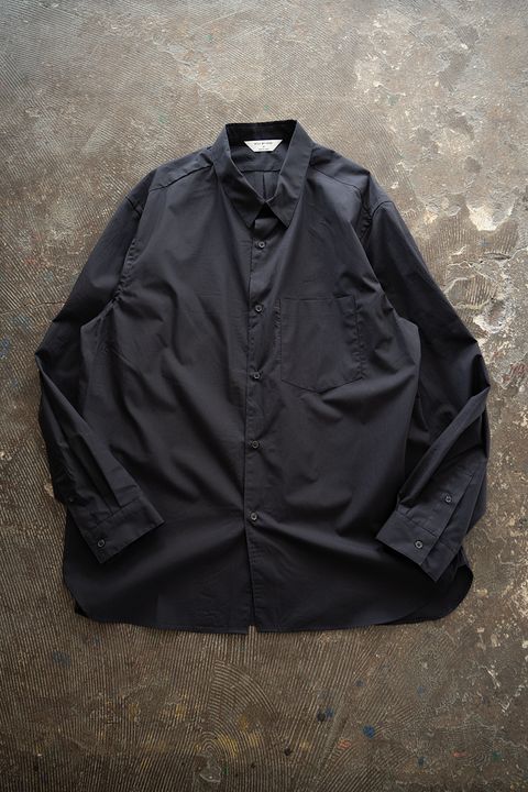 【26SS】ブロードレギュラーカラーシャツ(NAVY STRIPE)