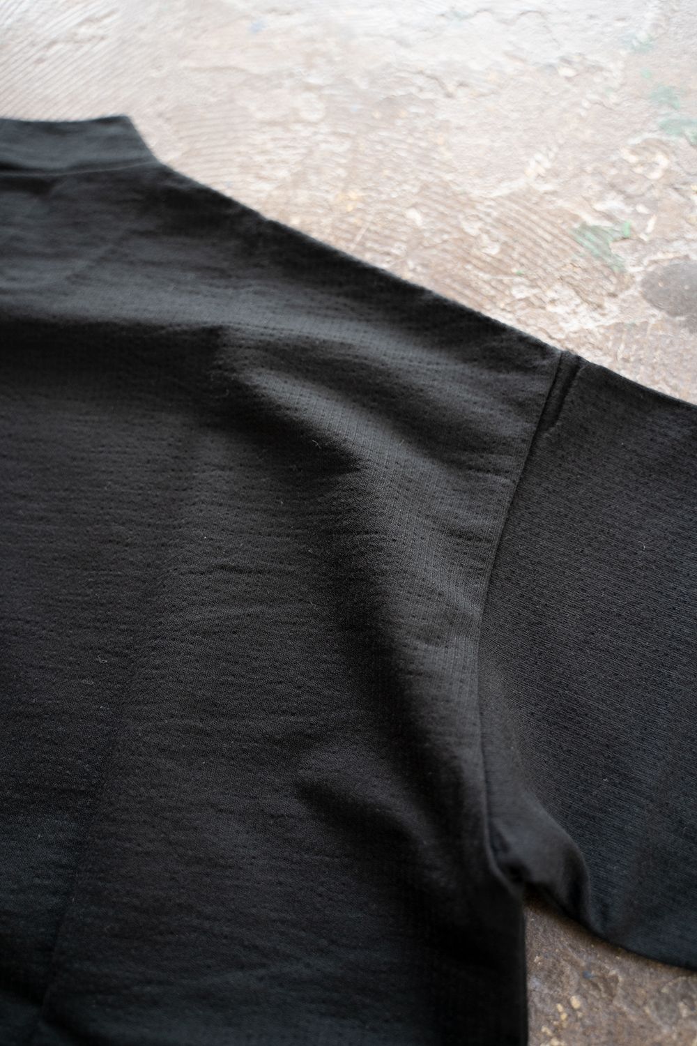 【ラスト1点】【21SS】Shadow Stripe Mock Neck/シャドウストライプモックネックカットソー(BLACK)