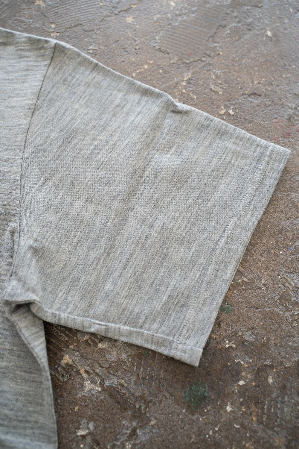 【ラスト1点】Washable Wool S/S Side Slit/ウォッシャブルウールTシャツ( HEATHER GRAY)