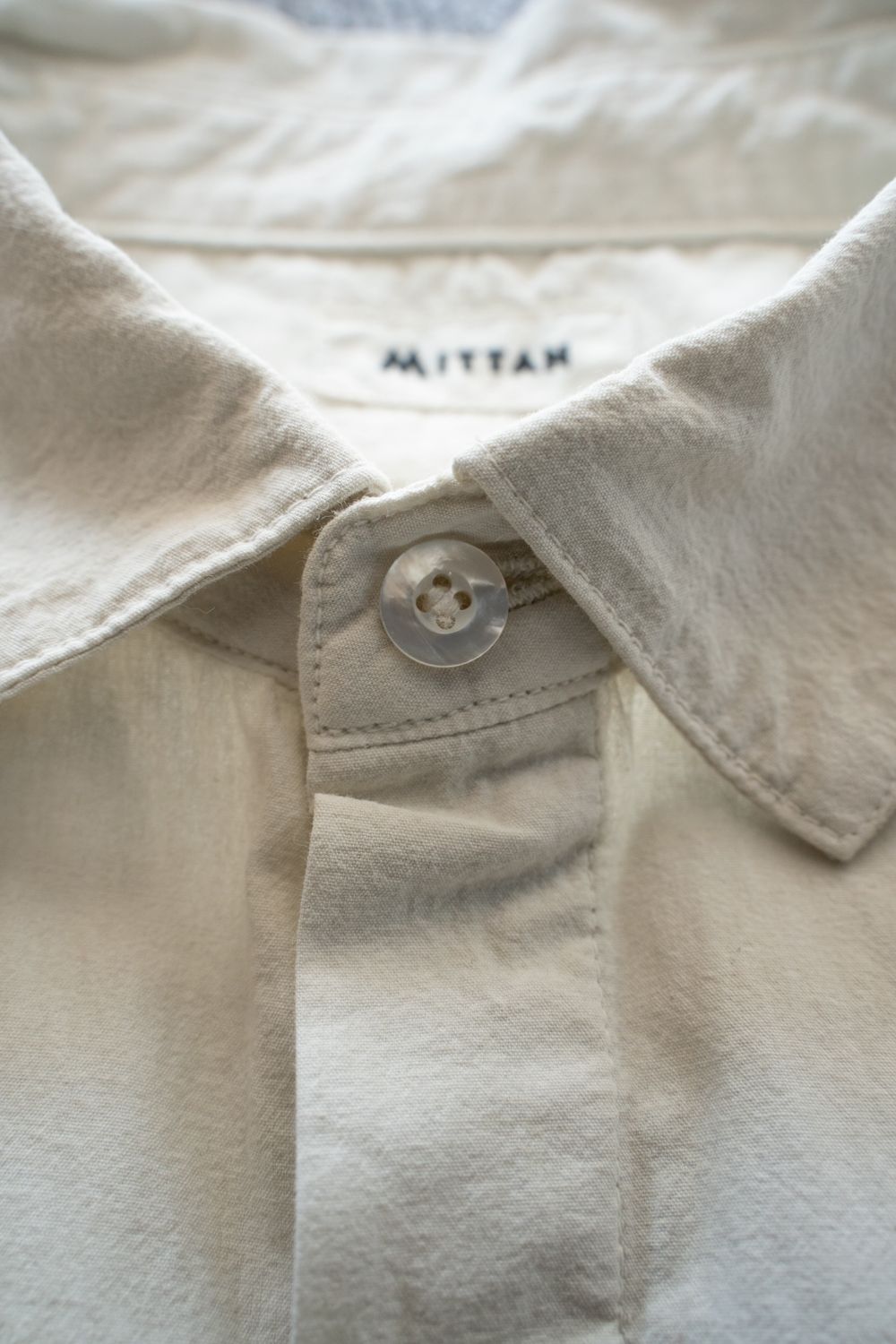 強撚OCブロードシャツ(ベンガラ白)