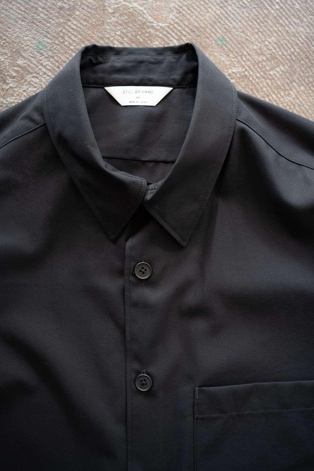 【26AW】コットンギャバジンオーバーシャツ(INK BLACK)