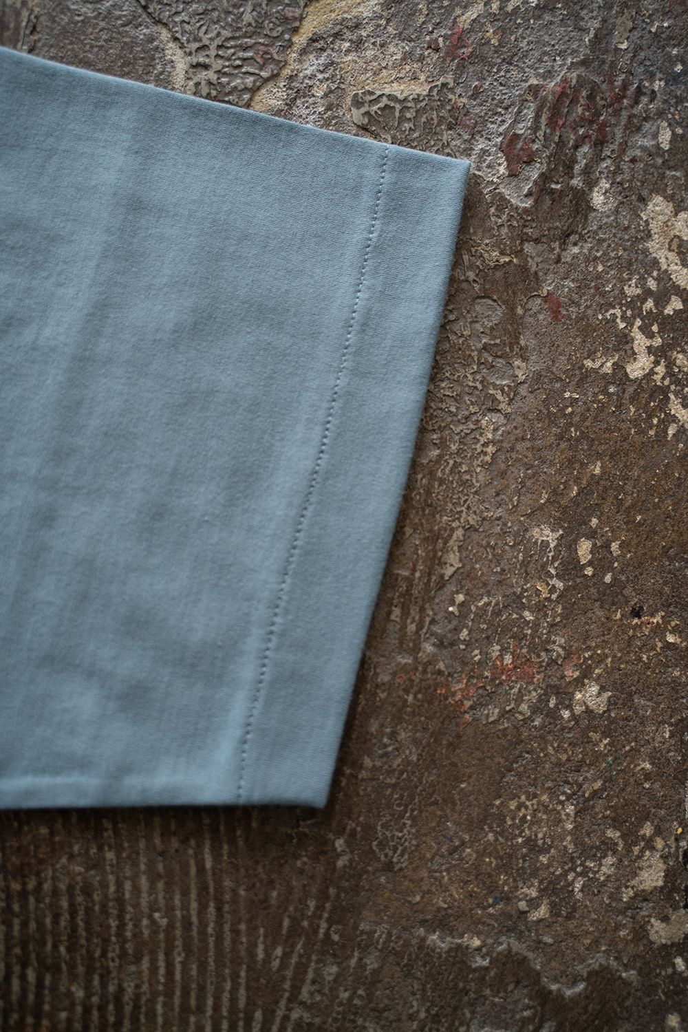 【25SS】オーバーサイズネックリブTシャツ(SMOKE BLUE)