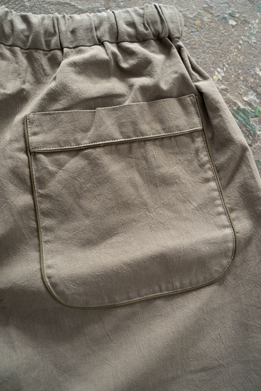 【ラスト1点】"square"pajama washed cotton(MOSS GRAY)【ユニセックス】【セットアップ】