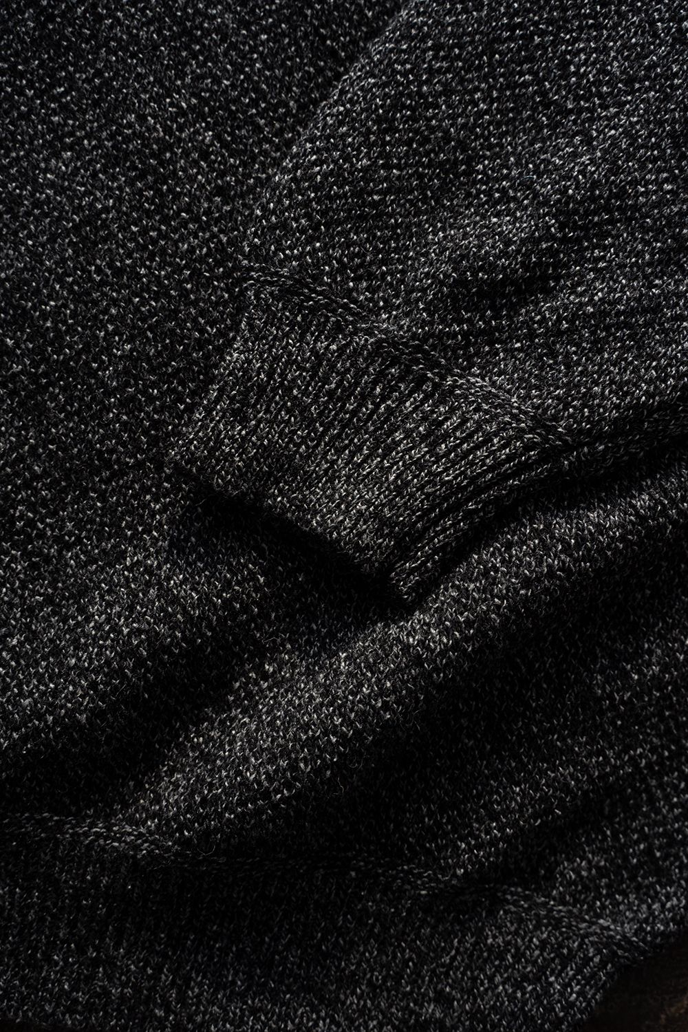 【26AW】ラムウール×ローシルクメランジニット(MELANGE BLACK)