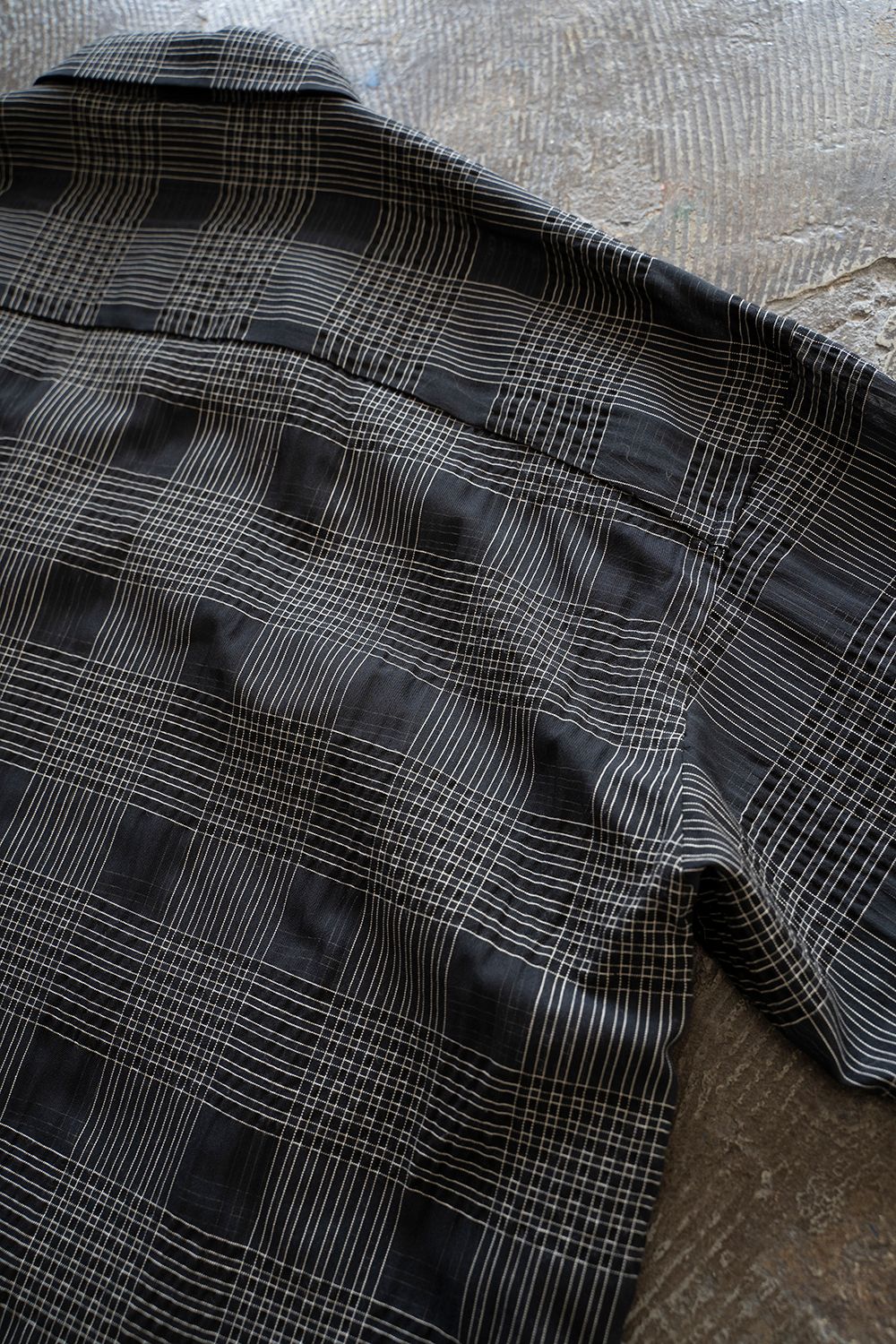 【ラスト1点】【25SS】Sheer Plaid H/S SH / シアーチェックハーフスリーブシャツ (BLACK)